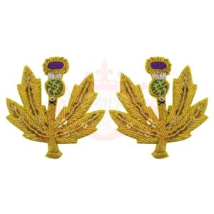 Scottish Thistle Hand Embroidered Lord Lieutenant Bullion Wire Rank Badge