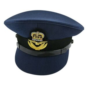 RAF Royal Air Force Officers Peaked Cap Hat with Bullion Queen Badge Headgear