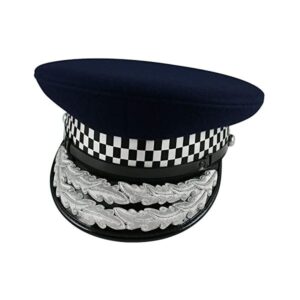 British Deputy Assistant Commissioner Double Silver Oak Leaf Peaked Cap Headgear