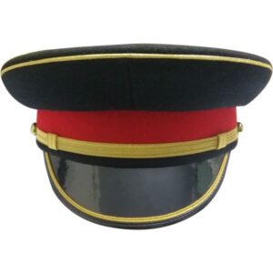 Scottish Officer Peak Cap, Navy Black Military Hat