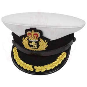 Royal Queen Mary 2 Cruise Ship Cunard White Captain Cap, Lion Badge Hat