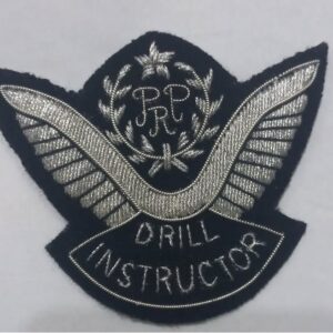 Drill Instructor Embroidered Badge Patch Silver Wings Design