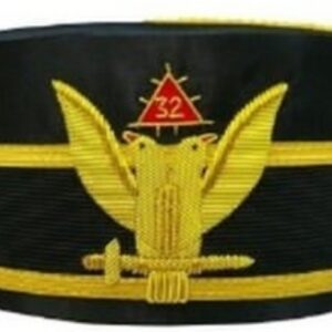 32nd Degree Masonic Cap – Black & Gold Double Headed Eagle