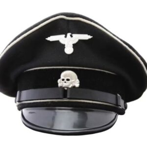 Original WWII German SS Officer Visor Cap – Black Allgemeine SS