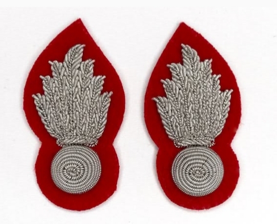 Silver Flame Embroidery Batch on Red Background – Handmade Patch