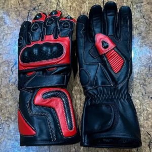 Yamima Racing Pro Black & Red Motorcycle Gloves – Full Protection Riding Gear